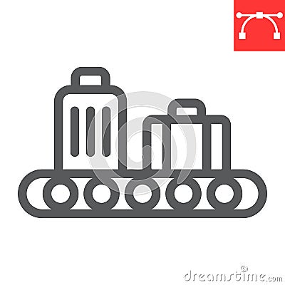Baggage claim line icon Vector Illustration