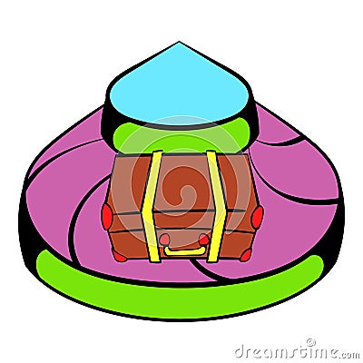 Baggage on conveyor belt at the airport icon Vector Illustration