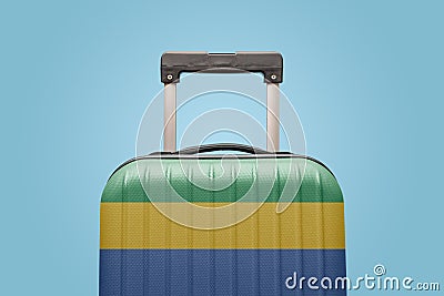 Baggage with Gabon flag print tourism and vacation concept Stock Photo