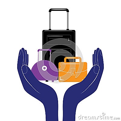 Baggage insurance sign icon. Travel luggage symbol. Business logos vector. Vector Illustration