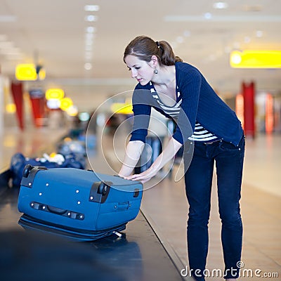 Baggage reclaim at the airport Stock Photo