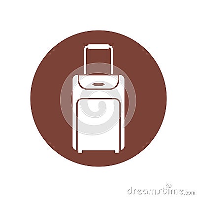 baggage suitcase travel brown circle Cartoon Illustration