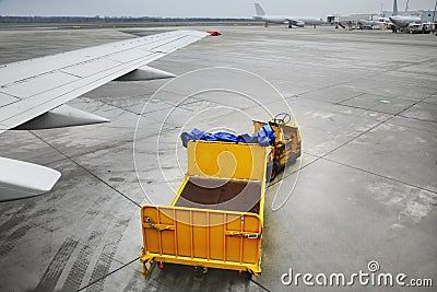 Baggage trolleys Stock Photo