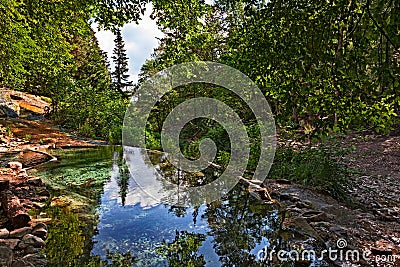 Bagni San Filippo, Siena, Tuscany, Italy: natural thermal pool i Stock Photo