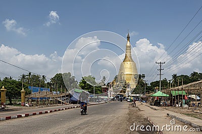 BAGO, MYANMAR - MAY 6, 2017: Shwemawdaw Pagoda, Bago, Myanmar Editorial Stock Photo