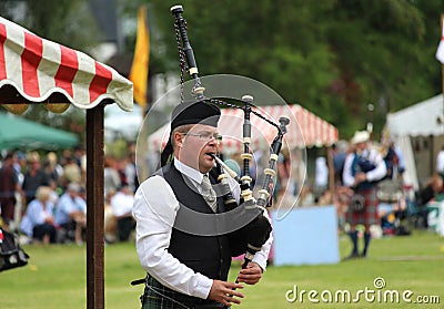 Bagpiping Compettion, Lochearnhead, Scotland Editorial Stock Photo