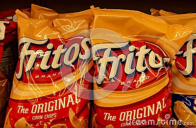 Bags of Fritos Corn Chips Editorial Stock Photo