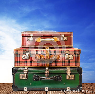 Bags on a sky background Stock Photo