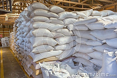 Bags in warehouse Stock Photo
