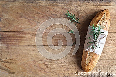 Baguette bread with rosemary Stock Photo