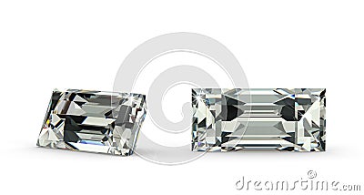 Baguette Cut Diamond Stock Photo