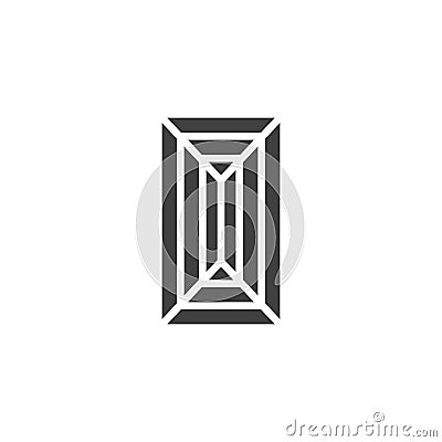 Baguette diamond vector icon Vector Illustration