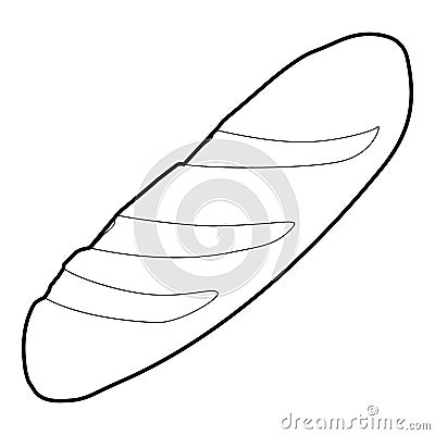Baguette icon, outline style Vector Illustration