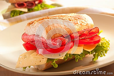 Baguette sandwich Stock Photo