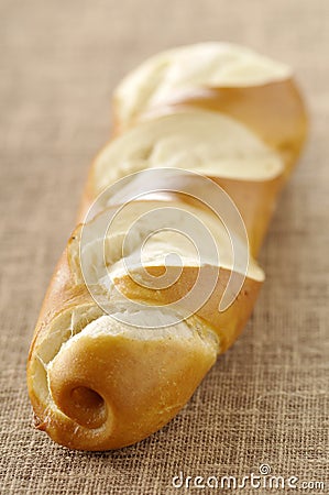 Baguette-shaped bretzel Stock Photo