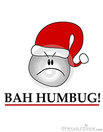 Bah Humbug Smiley Wearing Hat Cartoon Illustration