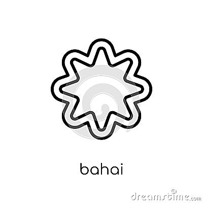 Bahai icon. Trendy modern flat linear vector Bahai icon on white Vector Illustration