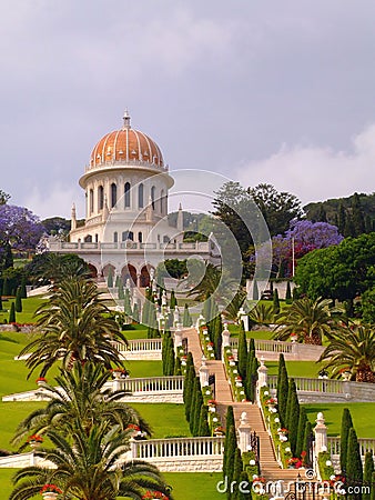 Bahai temple and gardens in Haifa Stock Photo