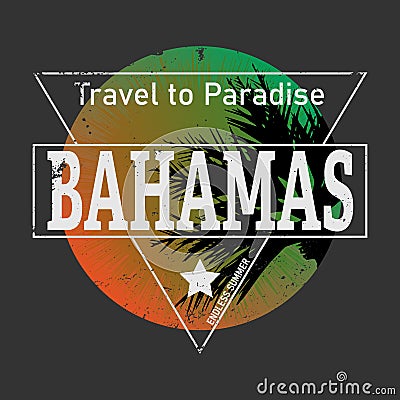 Bahamas cool summer,t-shirt print poster vector illustration Vector Illustration