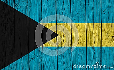 Bahamas Flag Over Wood Planks Stock Photo