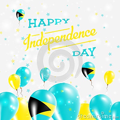 Bahamas Independence Day Patriotic Design. Vector Illustration