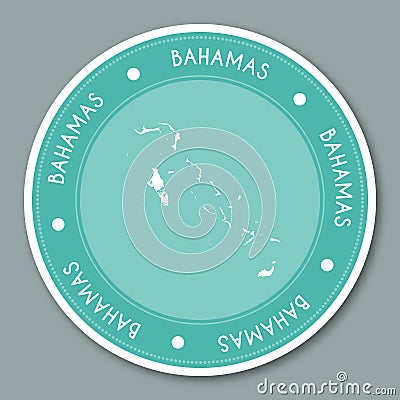 Bahamas label flat sticker design. Vector Illustration