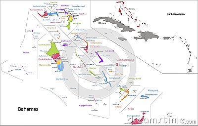 Bahamas map Vector Illustration