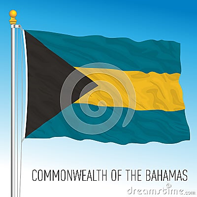 Bahamas official national flag, caribbean country Vector Illustration