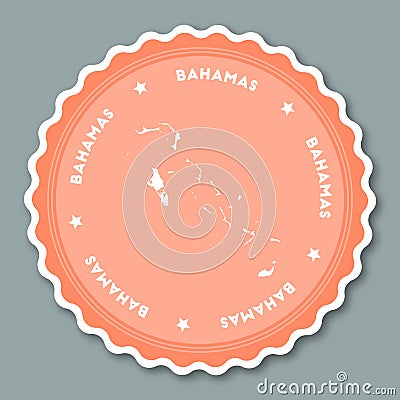 Bahamas sticker flat design. Vector Illustration