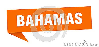 Bahamas sticker. Bahamas signpost pointer sign. Vector Illustration