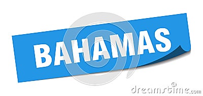 Bahamas sticker. Bahamas square peeler sign. Vector Illustration