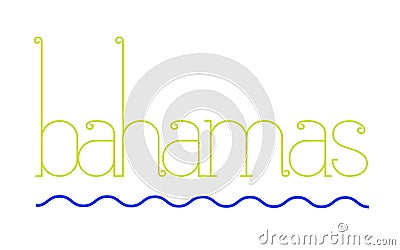 BAHAMAS sticker stamp Vector Illustration