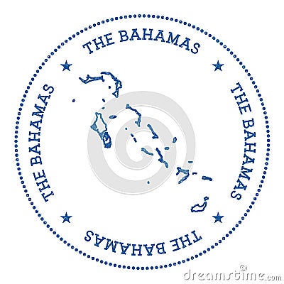 Bahamas vector map sticker. Vector Illustration