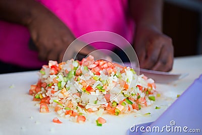 Bahamian conch salad Stock Photo