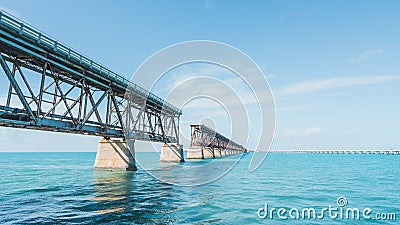 Bahia Honda State Park, Florida Keys. Old overseas highway bridge missing a section Stock Photo