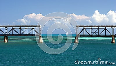 Bahia Honda Train Bridge Stock Photo