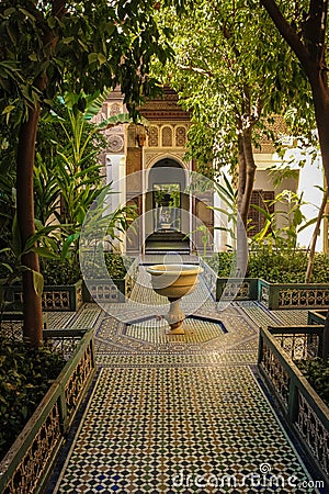 Bahia Palace. inner yard. Marrakesh . Morocco Stock Photo