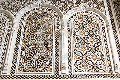 Bahia Palace Marrakesh stucco Stock Photo