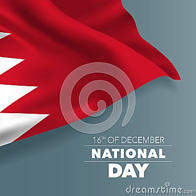 Bahrain happy national day greeting card, banner, vector illustration Vector Illustration