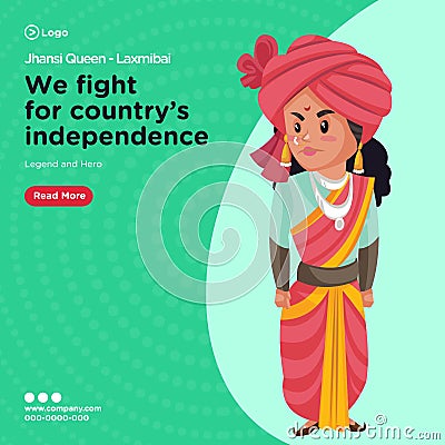 Banner design of queen of jhansi laxmibai Cartoon Illustration