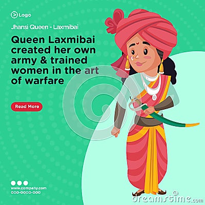 Banner design of queen of jhansi laxmibai Cartoon Illustration