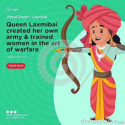 Banner design of queen of jhansi laxmibai Cartoon Illustration