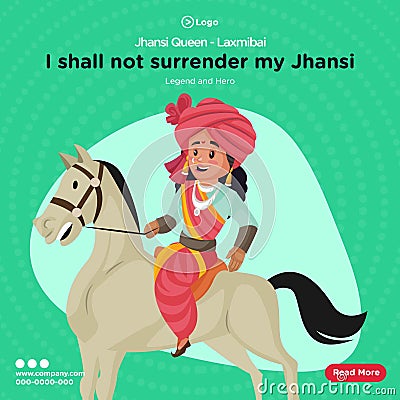 Banner design of queen Jhansi laxmibai Cartoon Illustration