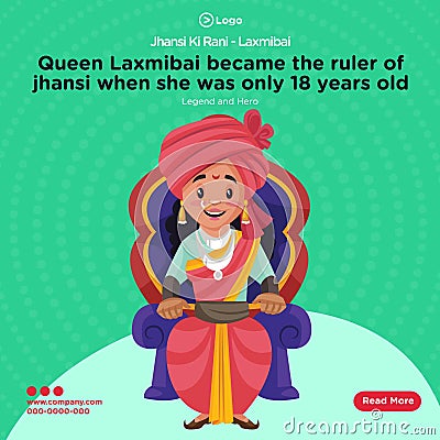 Banner design of jhansi queen laxmibai Vector Illustration