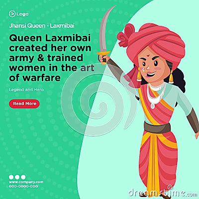 Banner design of queen of jhansi laxmibai Vector Illustration