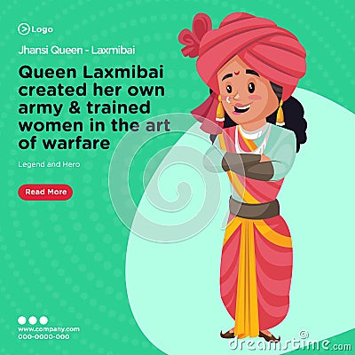 Banner design of queen of jhansi laxmibai Vector Illustration