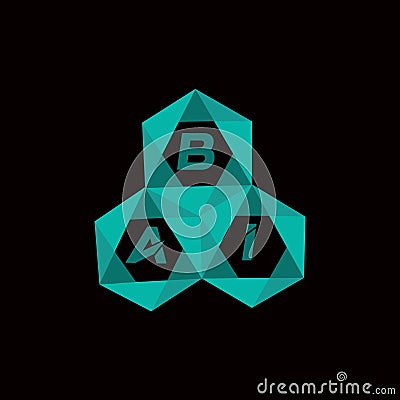 BAI creative minimalist letter logo. BAI unique vector initials alphabet letter logo design Vector Illustration