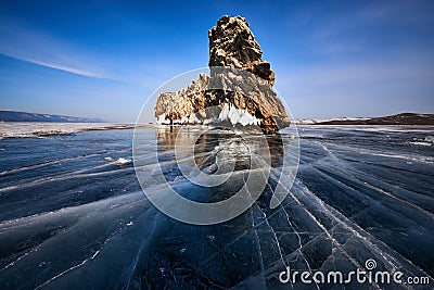 Baikal Lake in winter Stock Photo