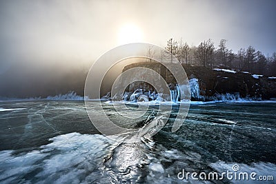 Baikal Lake in winter Stock Photo