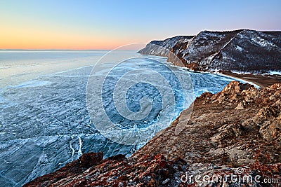 Baikal Lake in winter Stock Photo